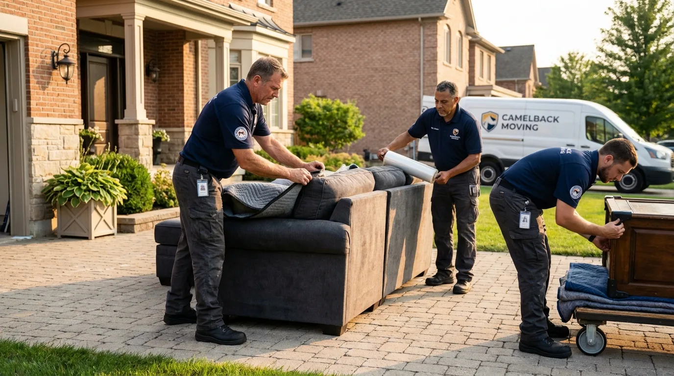 Large estate moving crew wrapping furniture in Malabar, FL